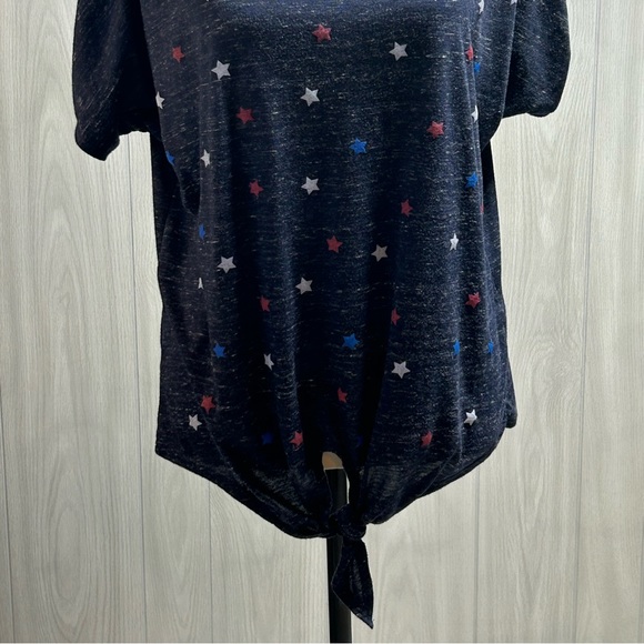SJS open shoulder Star print top size small - Picture 3 of 10